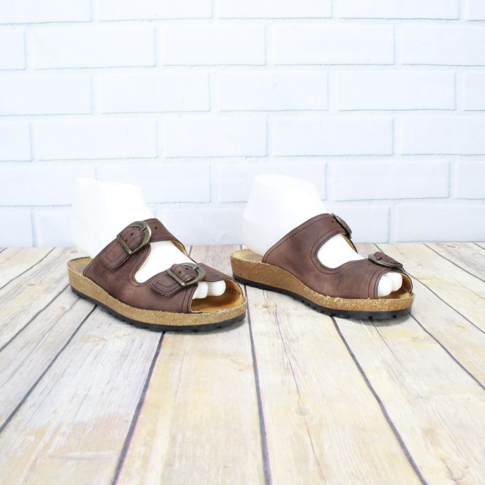 Haflinger Two Strap Buckle Leather Sandals Sz 6 US - Picture 2 of 8